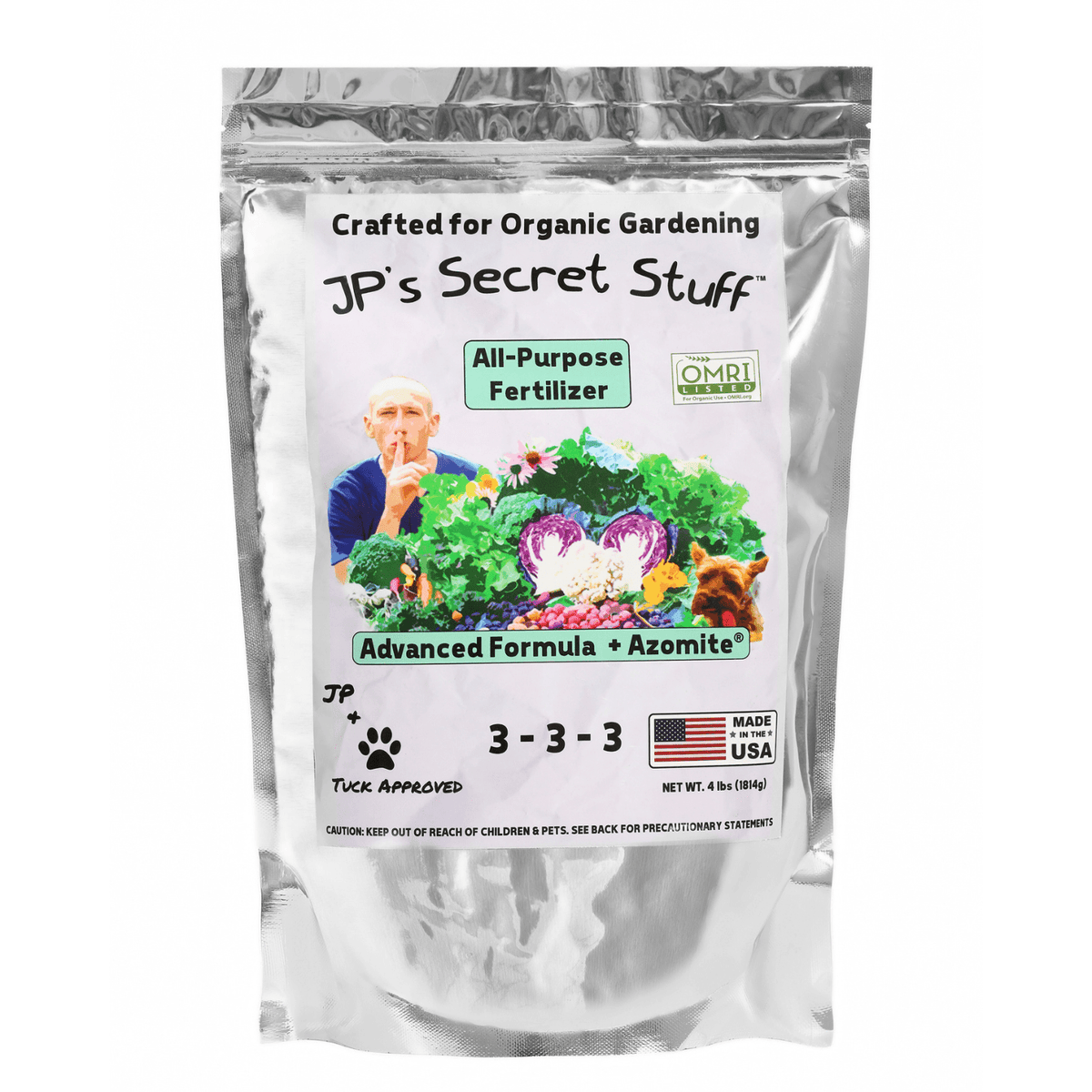 JP’s Secret Stuff™ All-Purpose Organic Fertilizer 3-3-3 (4 lb) - OMRI (US Only)