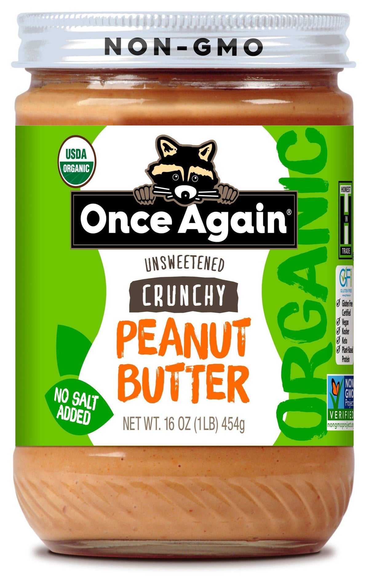 Peanut Butter, Crunchy, No Salt, Organic