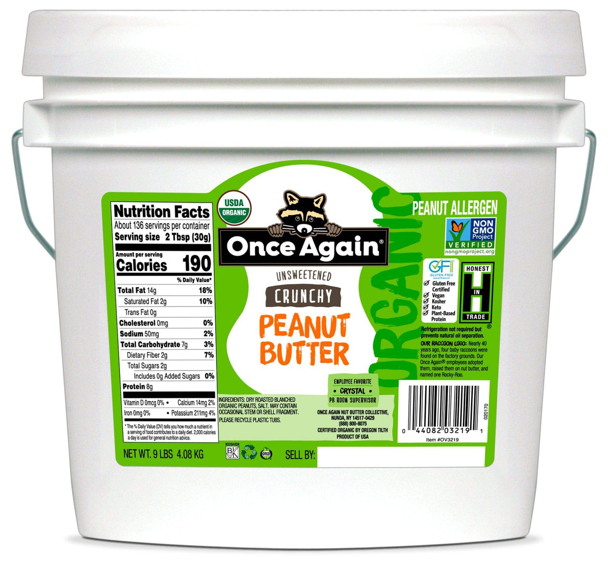 Peanut Butter, Crunchy, Organic