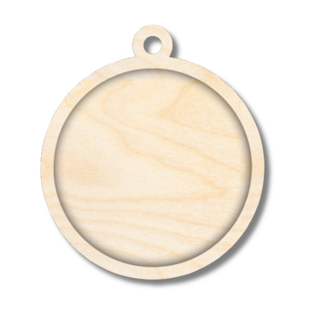 Unfinished Wood Layered Frame Christmas Ornaments | 7 Options | 2 Piece | 5" - 6" Tall | 1/8" Wood | Wood Craft DIY