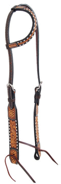 Rafter T Tooled Sunflower with Buckstitch One Ear Headstall