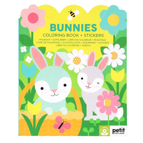 Bunnies Coloring Book + Stickers