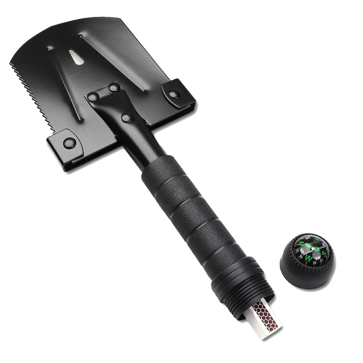 Compact Multi-Function Survival Shovel | Folding Tool with Compass & Survival Kit