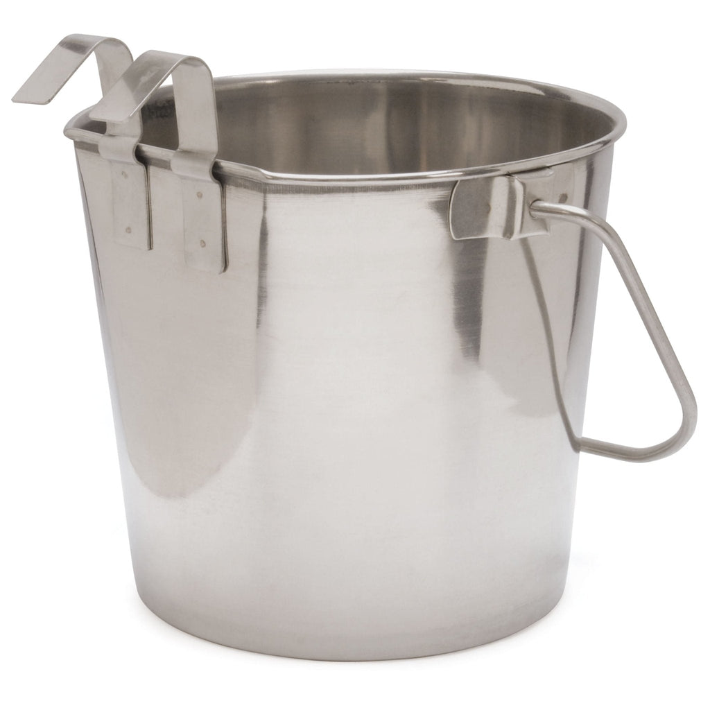 Jeffers Flat-Sided Stainless Steel Pails with Hook & Handle
