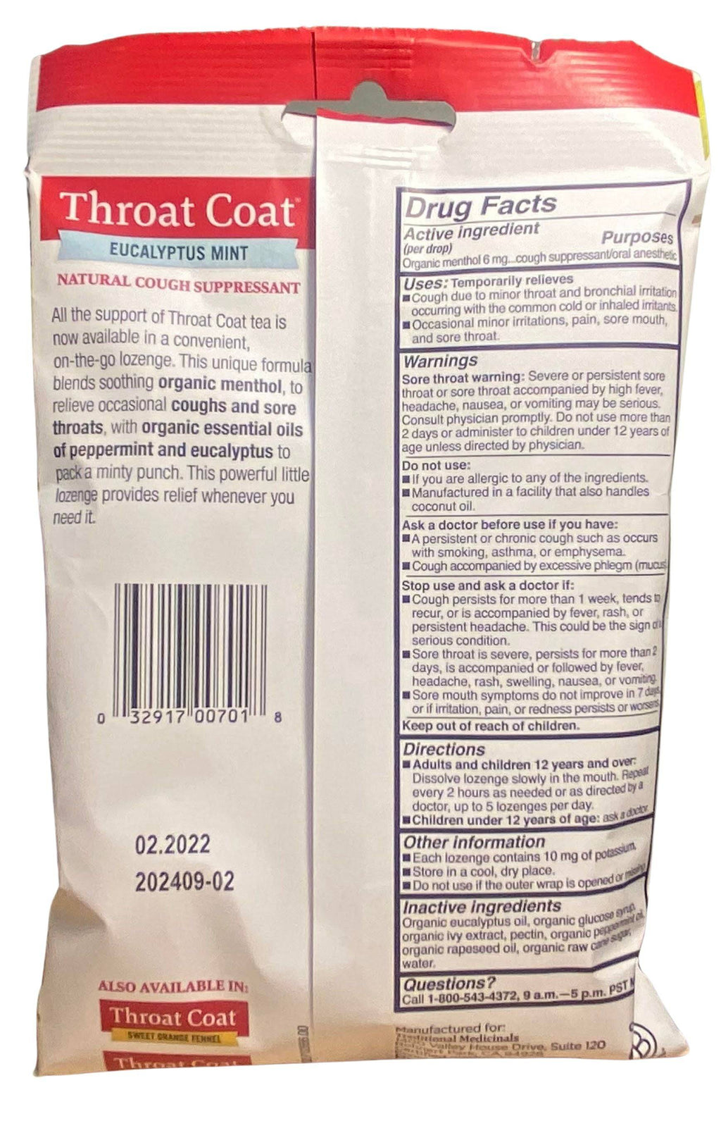 Throat Drops, Organic - Traditional Medicinals