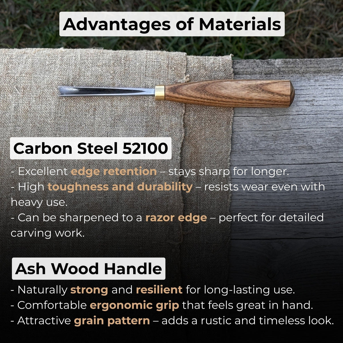 V-Parting Chisel 60 Degree, blade 6 mm (0.24 inches)