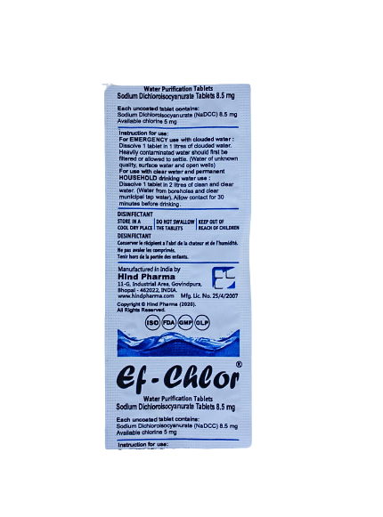 Water Purification Tablet Strips - 10 Tablets Each for Emergency Water Treatment
