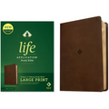NLT Life Application Study Bible, Third Edition, Large Print (Leatherlike, Rustic Brown Leaf, Red Letter)