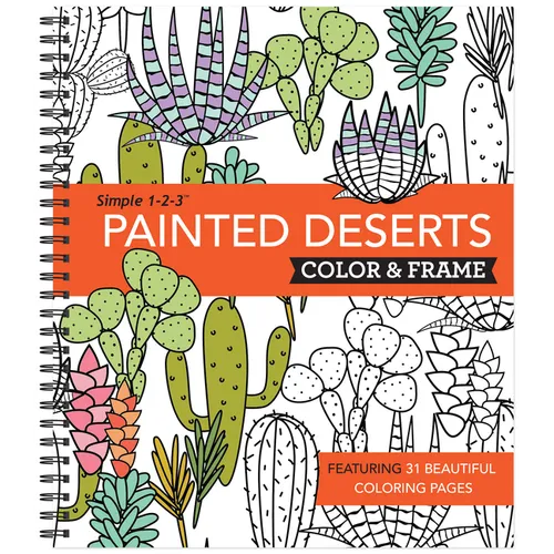 Color & Frame - Painted Deserts (Adult Coloring Book)